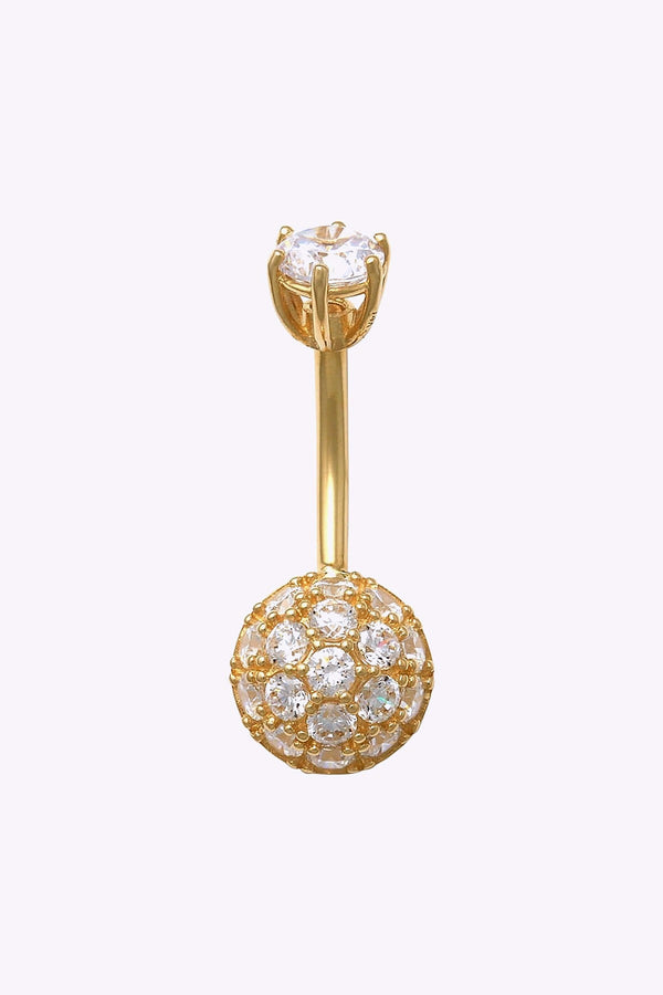 Navelpiercing 18K Akta Guld Med Kristaller