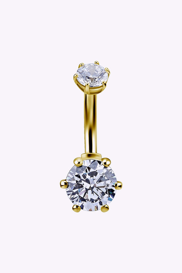 Navelpiercing 18K Guld Och Cubic Zirconer