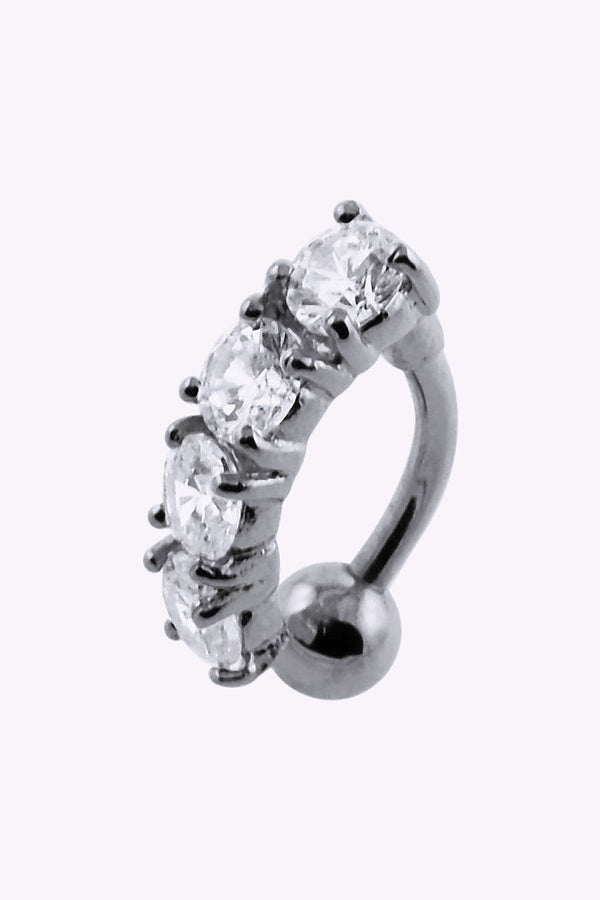 Navelpiercing 4 Briljantslipade Glittriga Kristaller