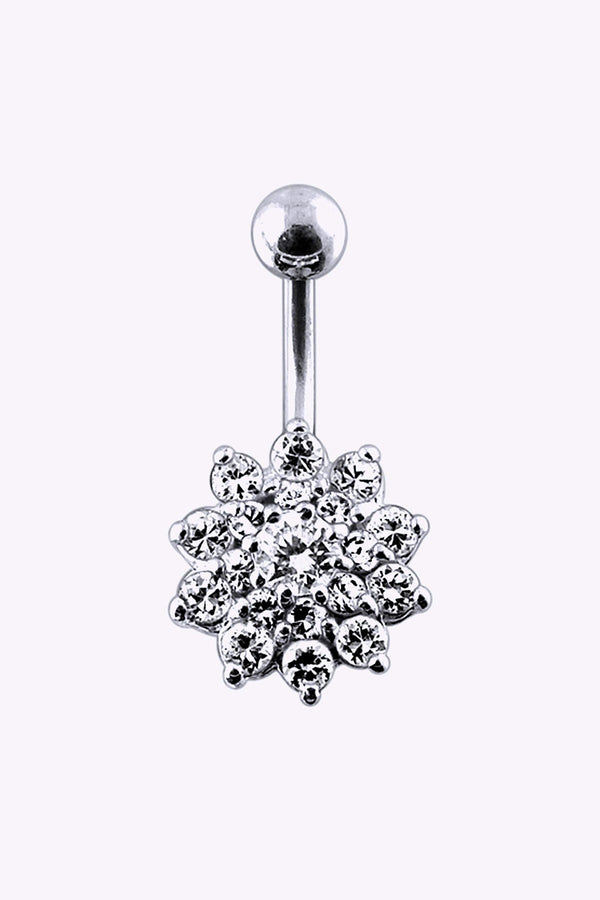 Navelpiercing Blomma Med Kristaller