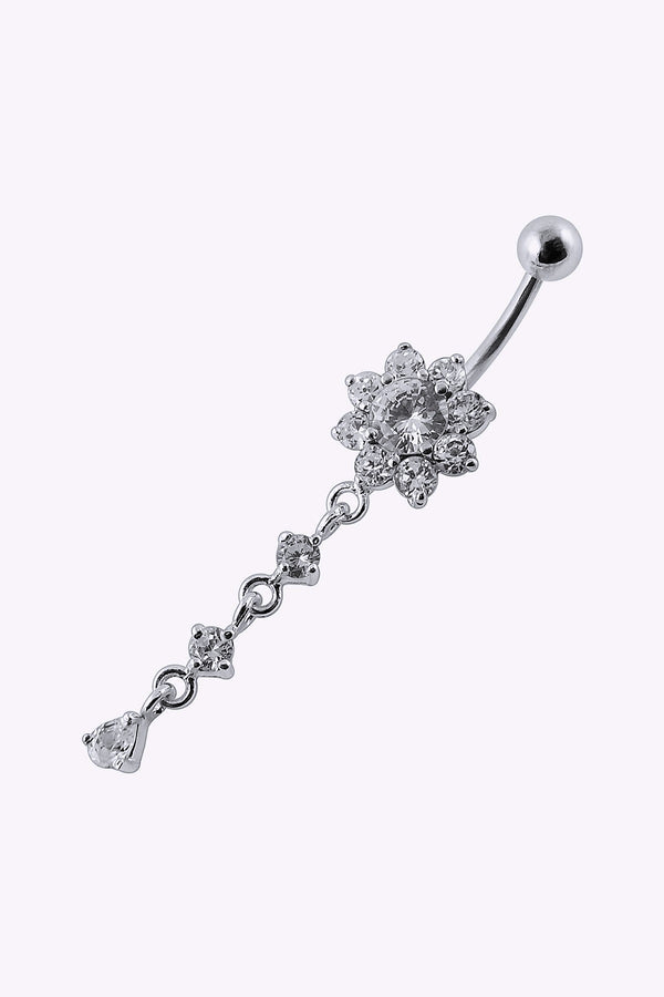 Navelpiercing Blomma Med Kristallhange