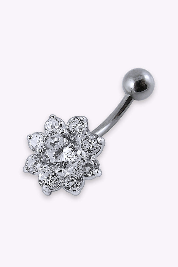 Navelpiercing Blomma Med Swarovskikristaller
