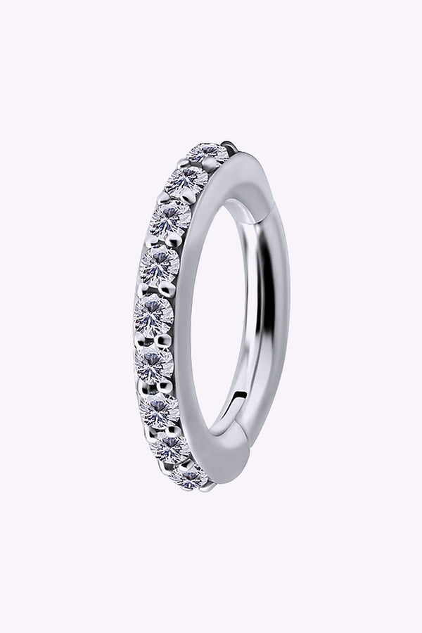 Navelpiercing Clicker Oval Med Kristaller Koboltkrom