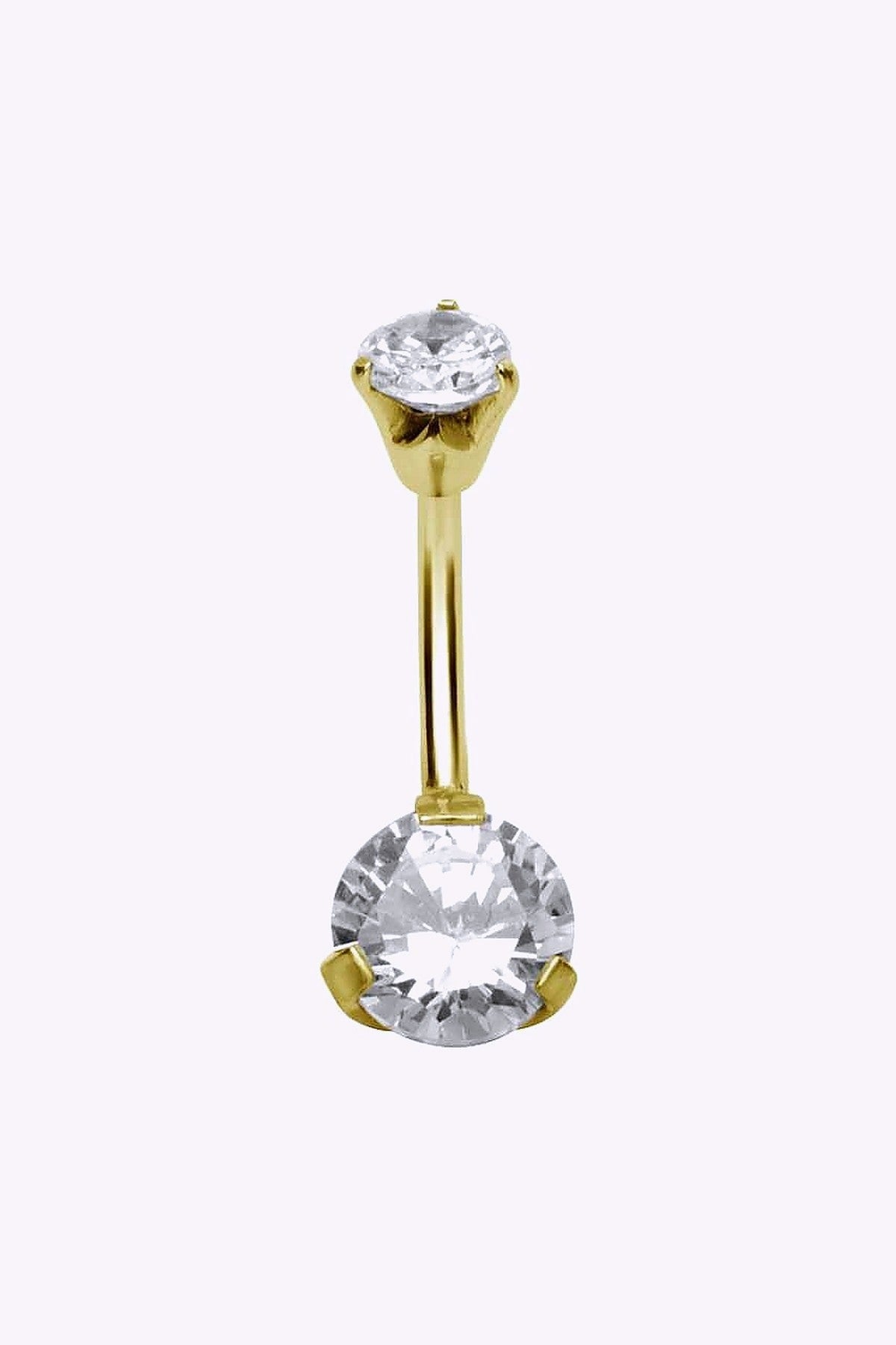 Navelpiercing Diamantfattade Vita Kristaller 18K Guld Pvd Kristallstorlek 6 X 5 Mm