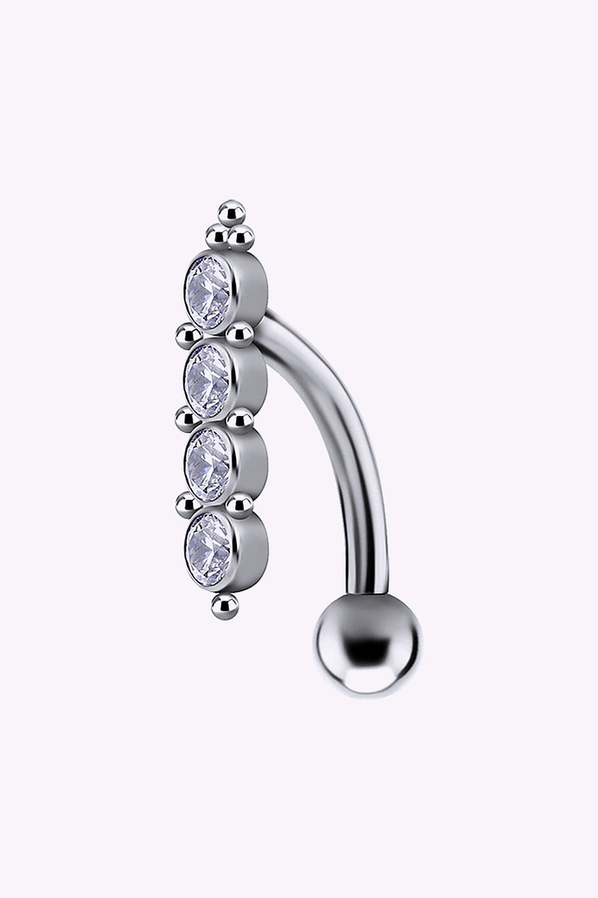 Navelpiercing Exklusiv I Titan Med Kristaller 4