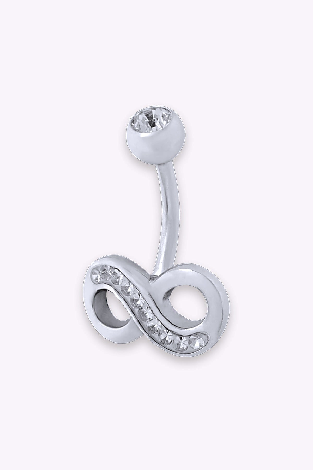 Navelpiercing Infinity Stal 1 6 Mm Vita Kristaller