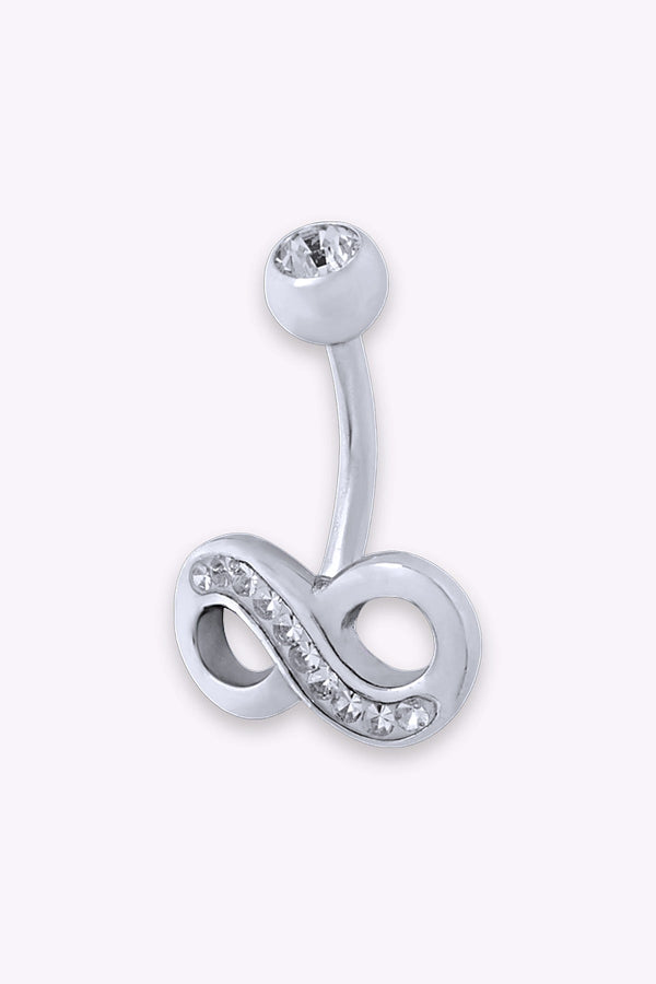 Navelpiercing Infinity Stal 1 6 Mm Vita Kristaller