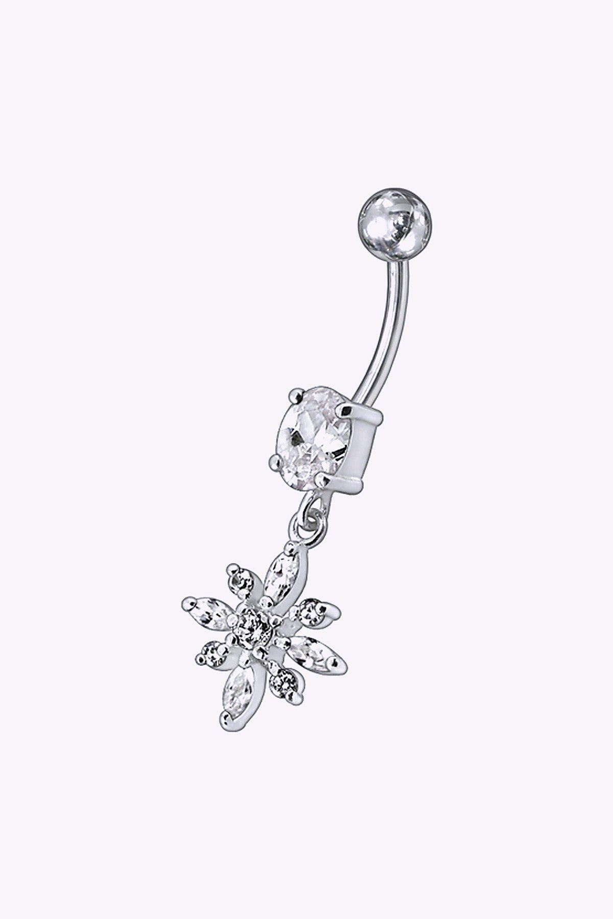 Navelpiercing Kristall Och Hangande Blomma