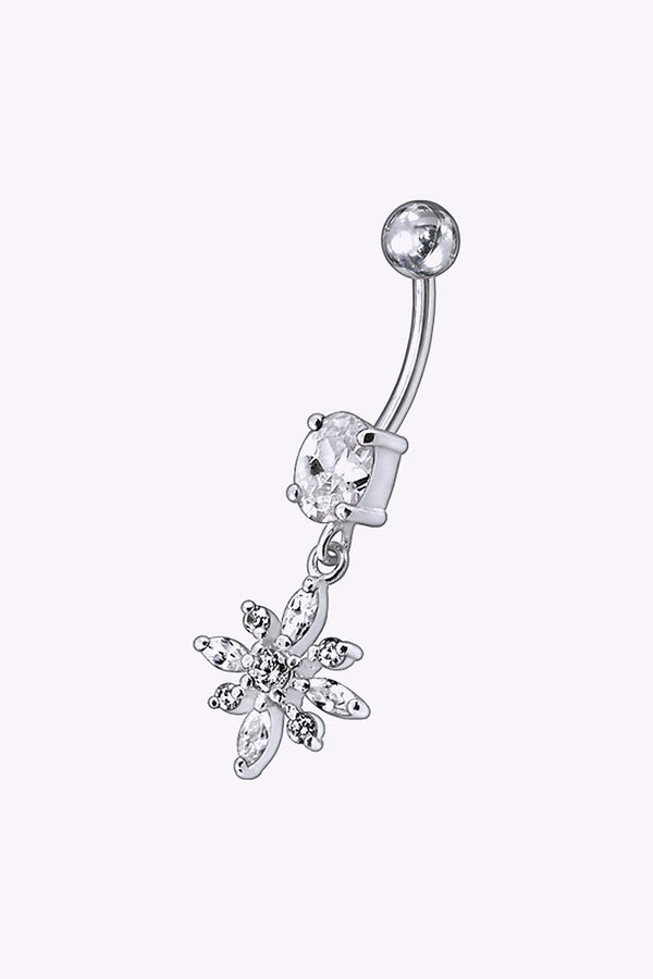 Navelpiercing Kristall Och Hangande Blomma