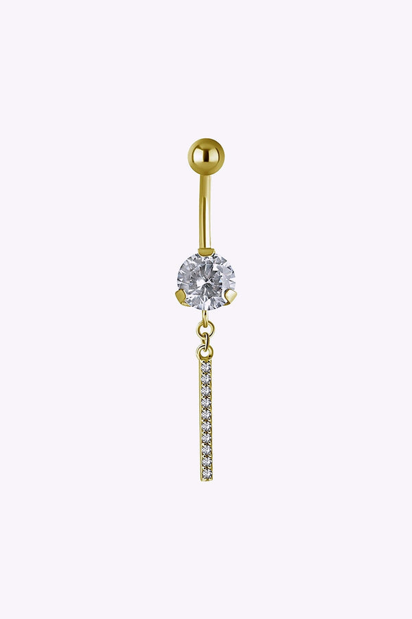 Navelpiercing Stelt Kristallhange 24K Guld Pvd