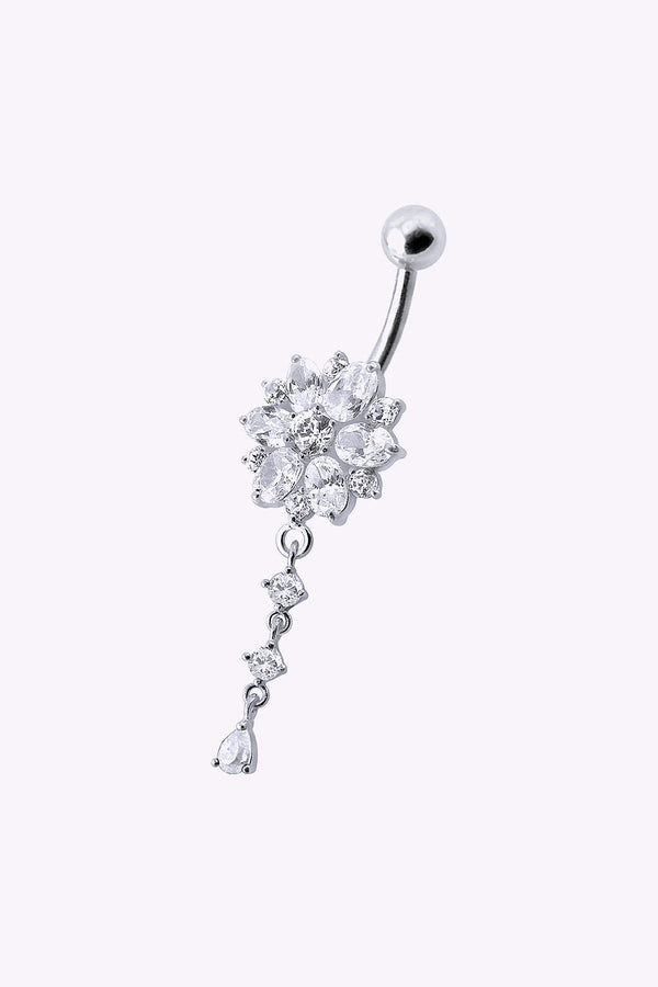 Navelpiercing Stor Blomma Med Hange