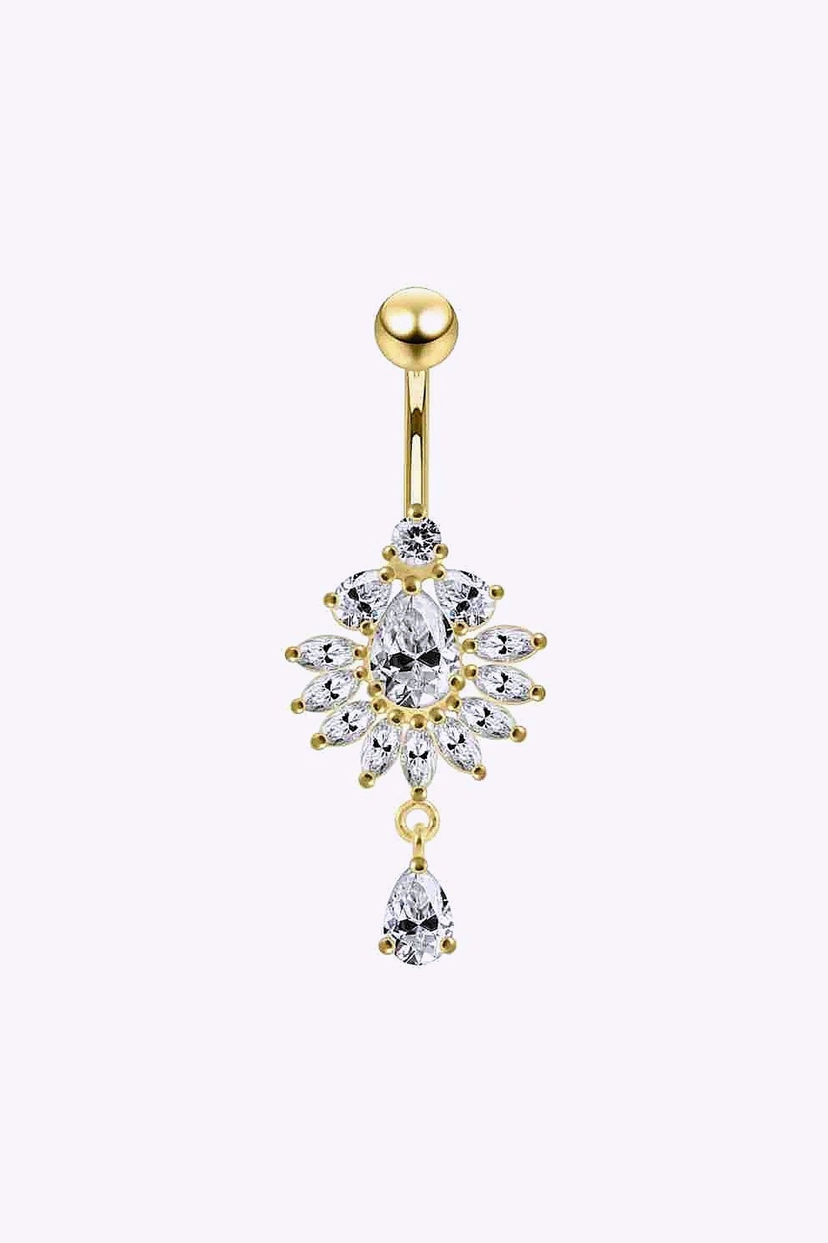 Navelpiercing Stor Droppformad Blomma Guld
