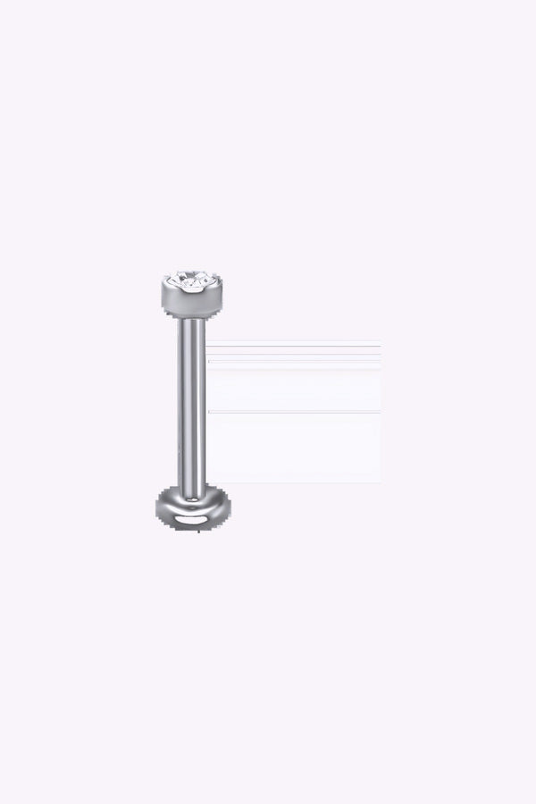 Labret med 3 mm kristall - 1,0 mm - titan - 18GA