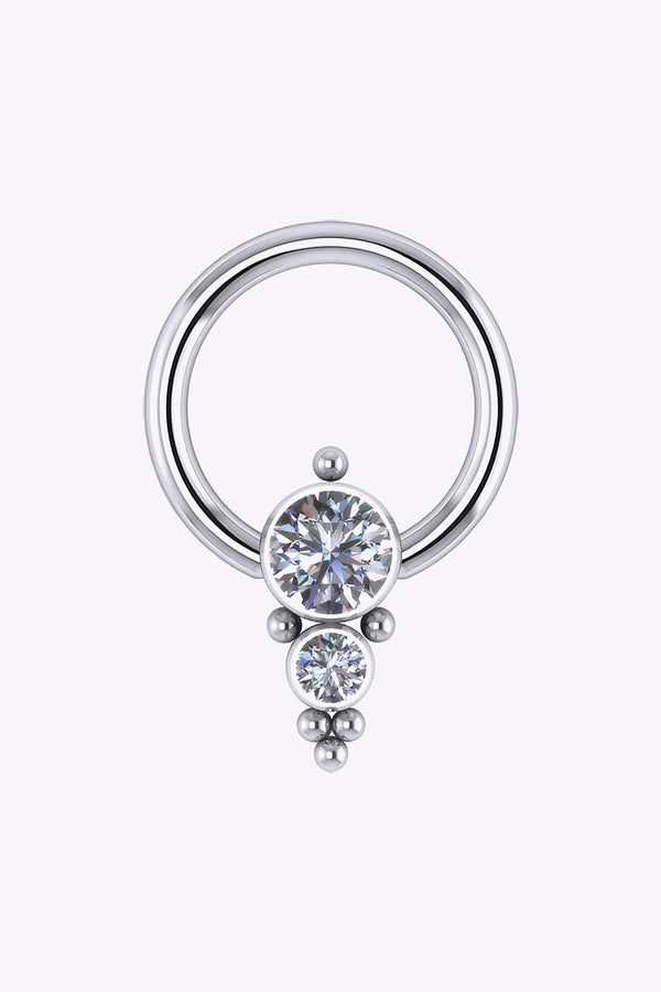 Piercingring Med Kristaller 1 2 Mm Titan 2