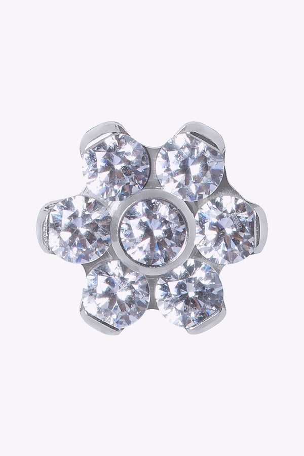 Piercingsmycke Dermal Anchor Blomma Vit Kristall