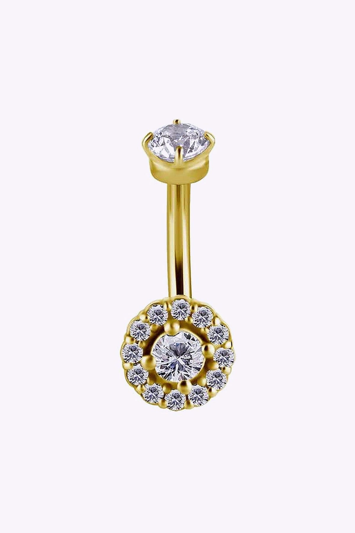 Rook Piercing Stav Med Kristall 18K Guld Pvd