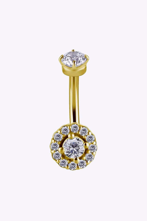 Rook Piercing Stav Med Kristall 18K Guld Pvd