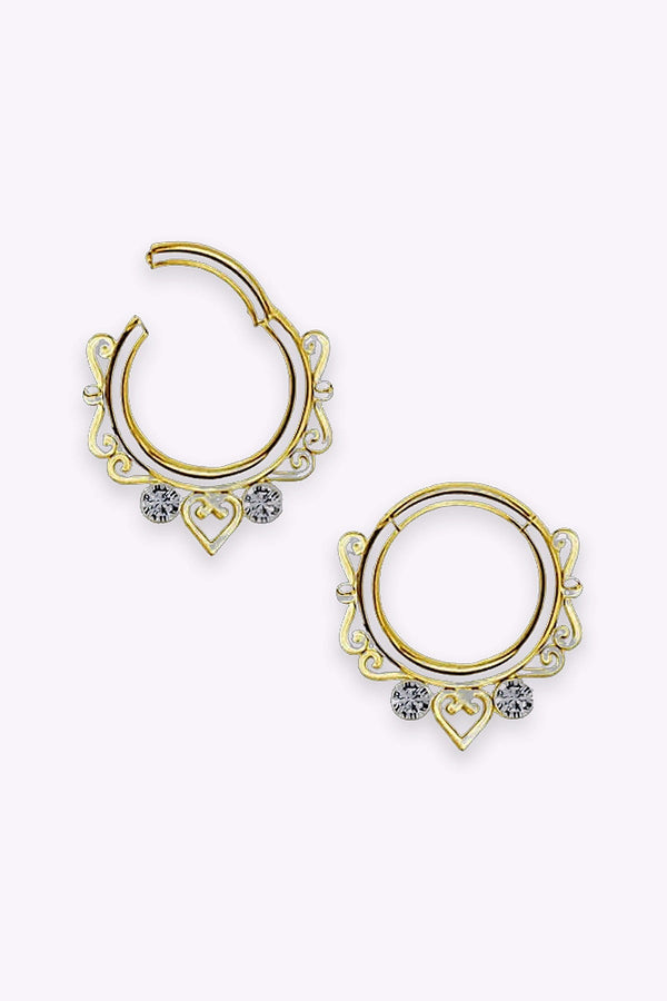 Septum Clicker Med Kristaller 18K Guld Pvd