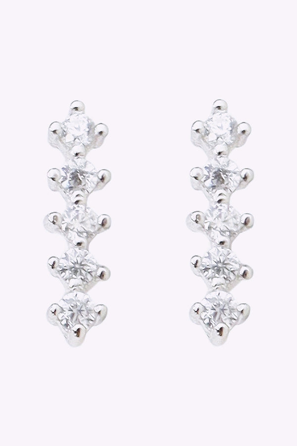 Silver Orhange Stav Med Vita Kristaller 925 Sterling Silver