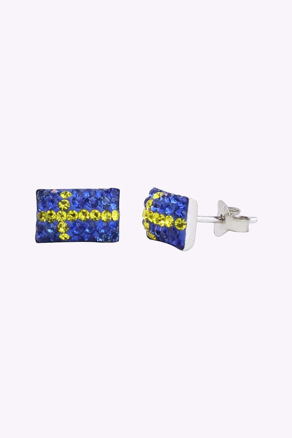 Silverorhange Rektangular Svensk Flagga Akta Silver
