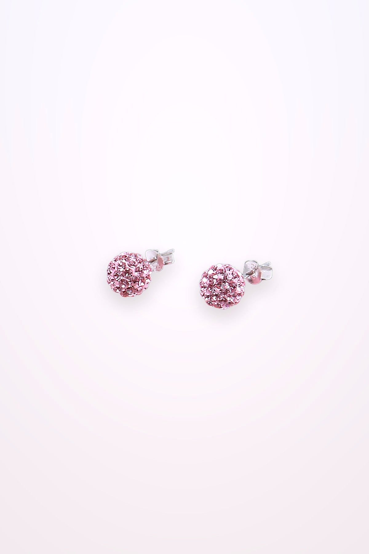 Silverorhangen Med Rosa Swarovskikristaller