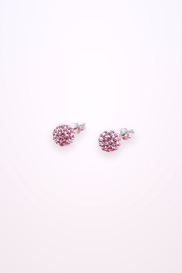 Silverorhangen Med Rosa Swarovskikristaller