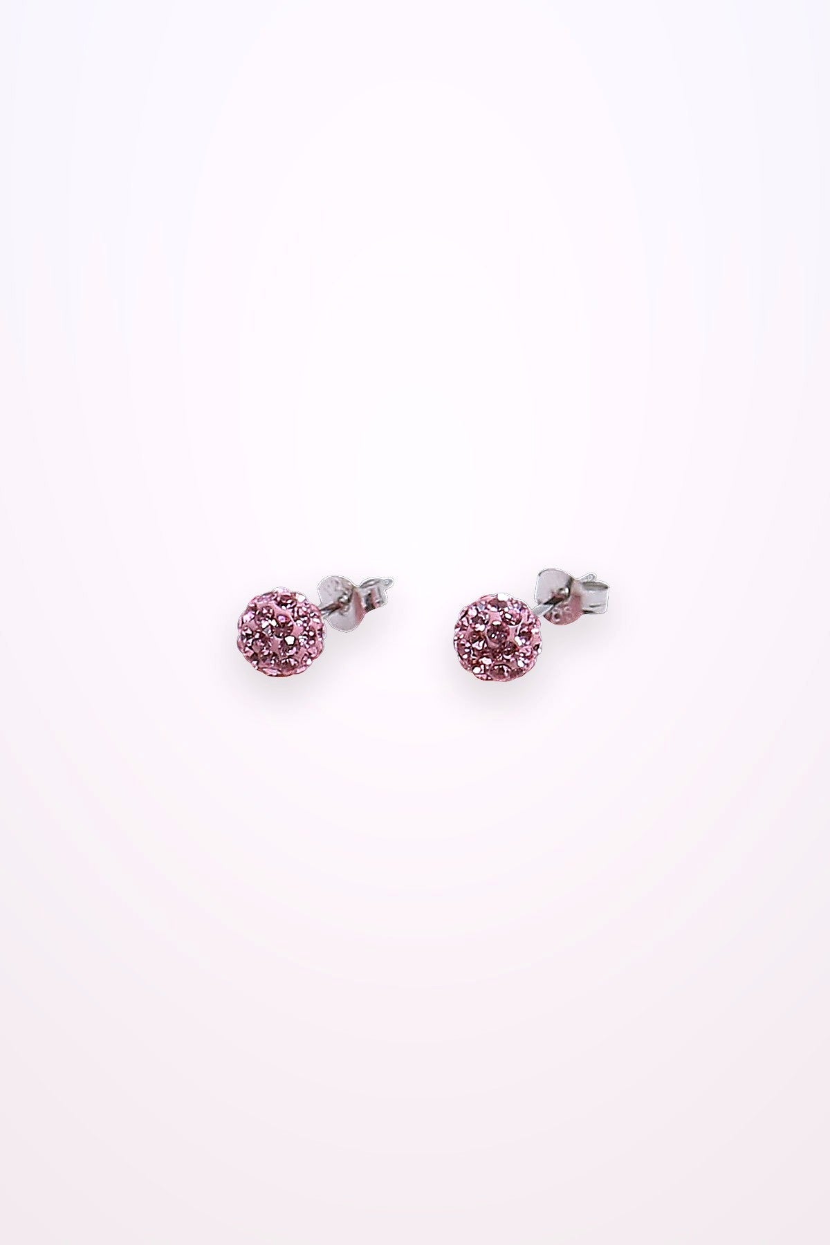 Silverorhangen Med Rosa Swarovskikristaller