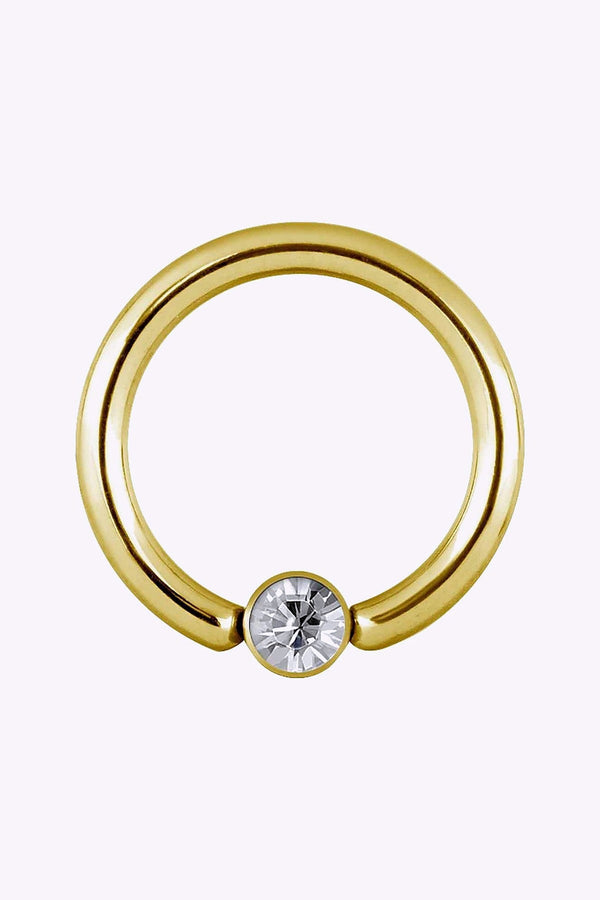 Smileypiercing Kristall Guldfargad