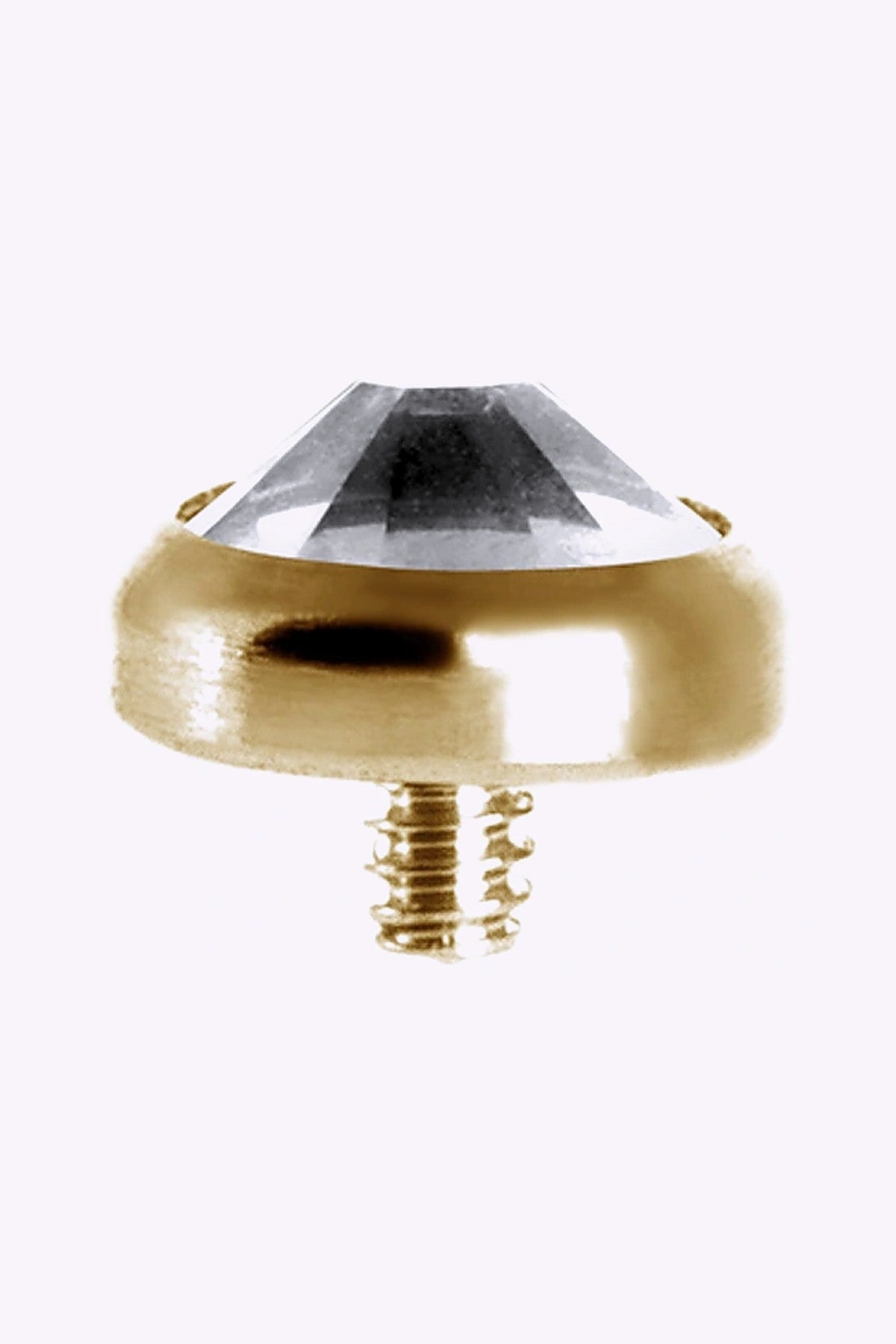 Topp 3 Mm Swarovskikristall 18K Akta Guld Dermal Anchor