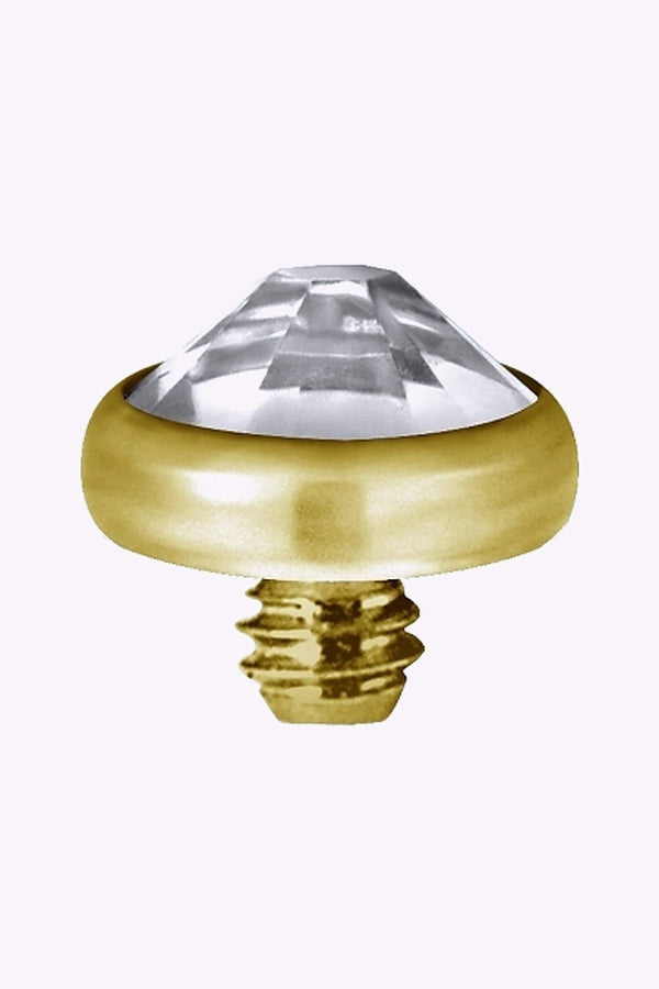 Topp Till Dermal Anchor 1 6 Mm 24K Guld Pvd Vit Kristall