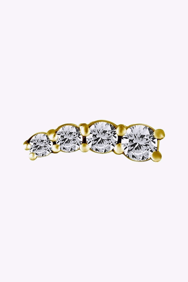 Topp Till Invandigt Gangad Labret 1 2 Mm 24K Guld Pvd Hoger Vita Kristaller