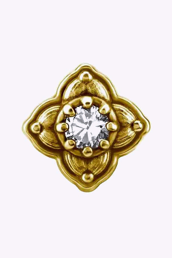 Topp Till Invandigt Gangad Labret 316L Kirurgstal 24K Guld Pvd 4