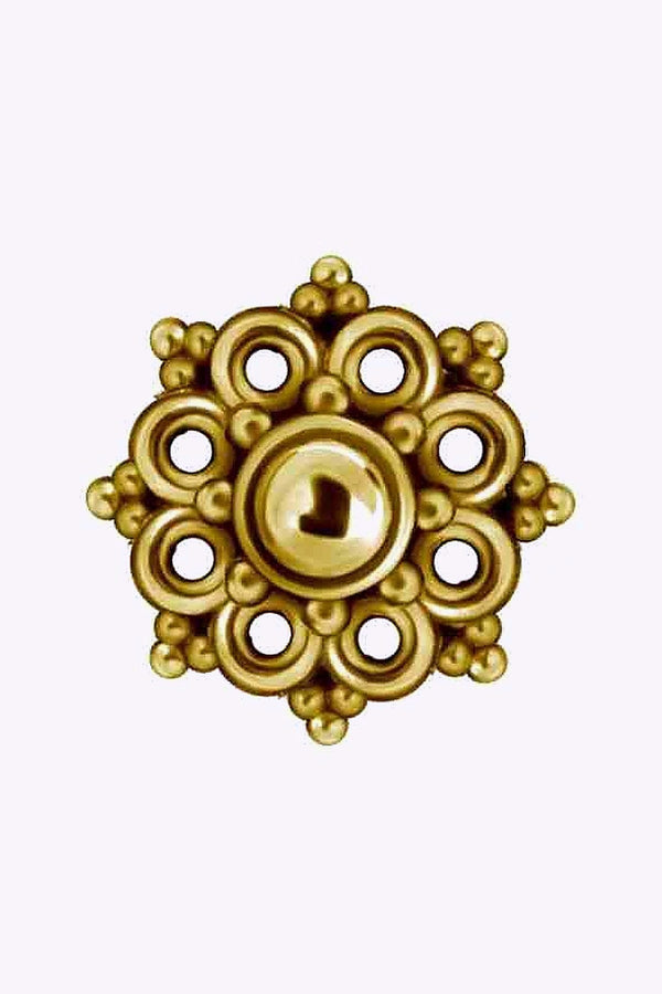 Topp Till Invandigt Gangad Labret 316L Kirurgstal 24K Guld Pvd