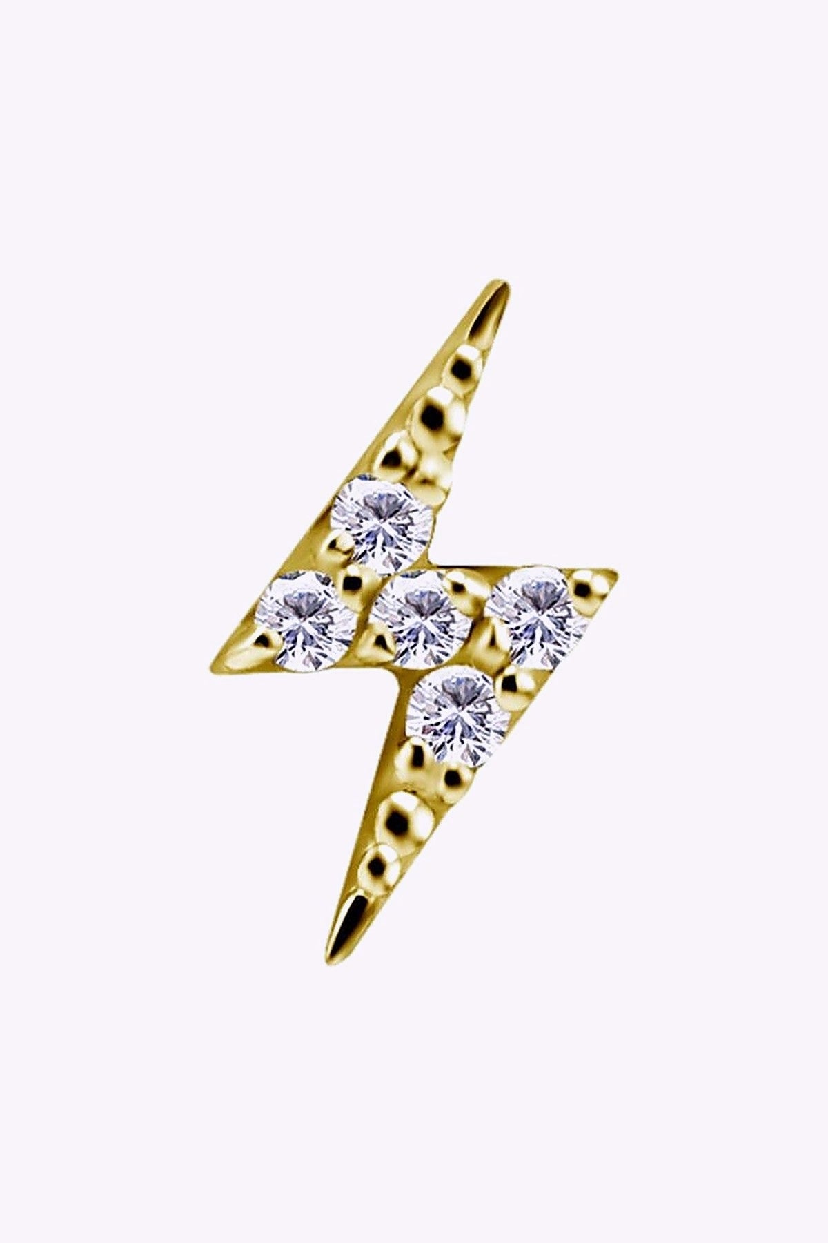 Topp Till Invandigt Gangad Labret Blixt Vanster 18K Guld Pvd