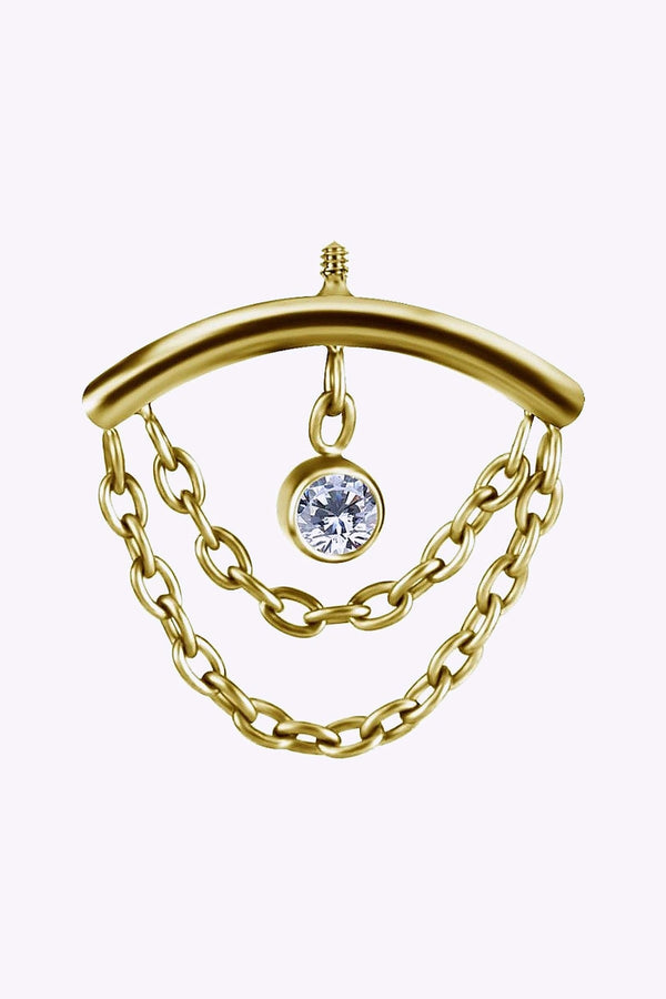 Topp Till Invandigt Gangad Labret Hidden Helix Titan Guld Pvd 2