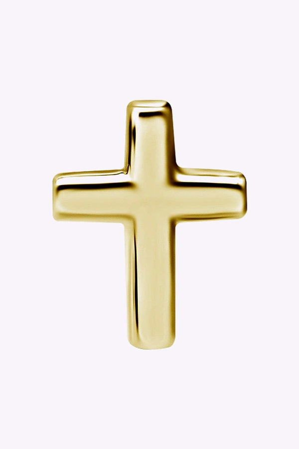 Topp Till Invandigt Gangad Labret Kors 24K Guld Pvd 2