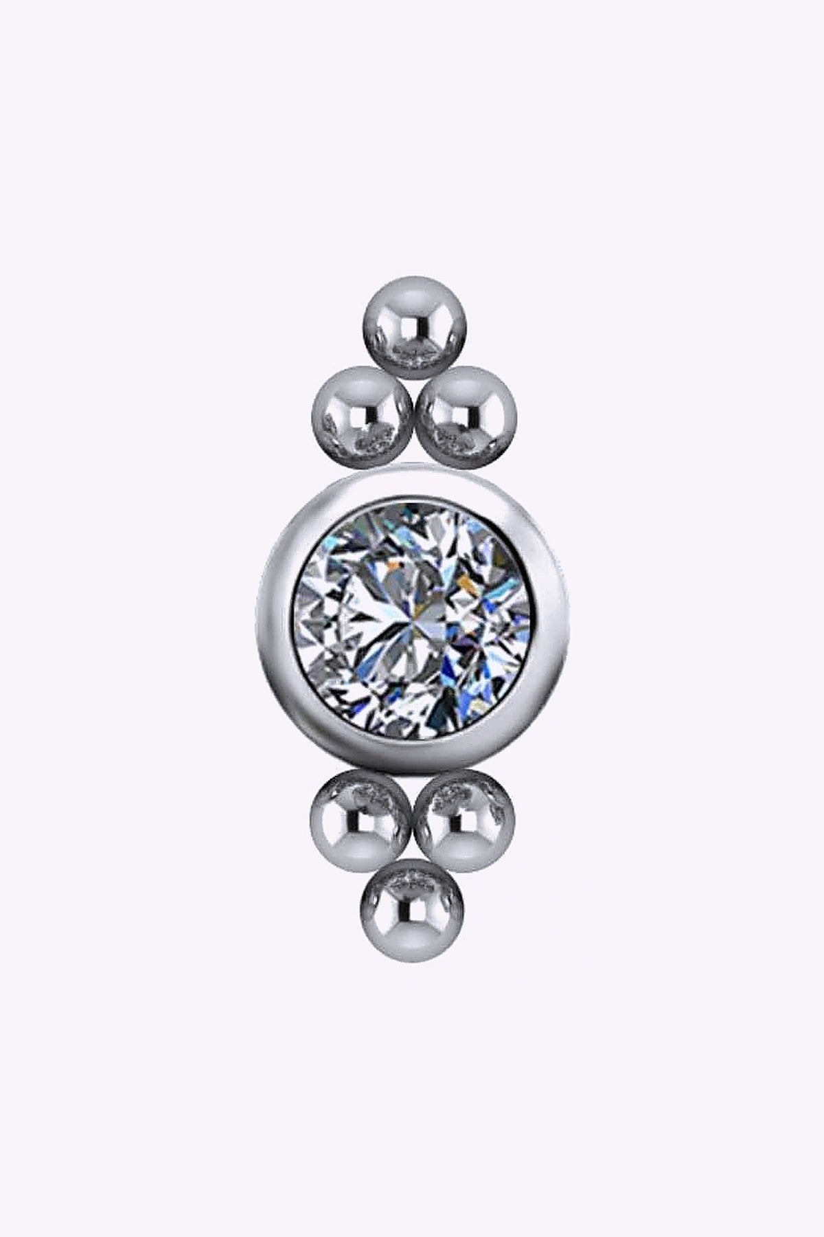 Topp Till Invandigt Gangad Labret Kristall 4 Mm Titan 2