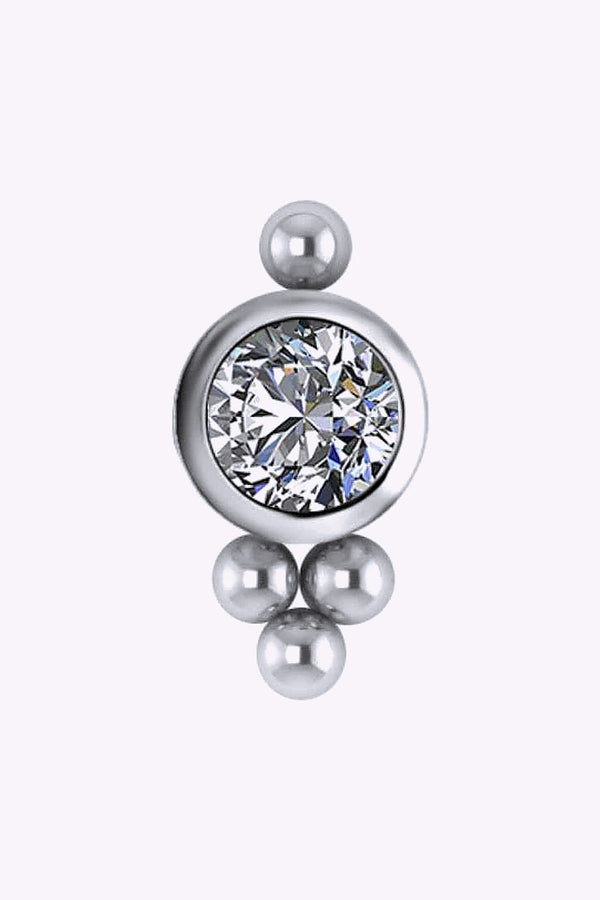 Topp Till Invandigt Gangad Labret Kristall 4 Mm Titan