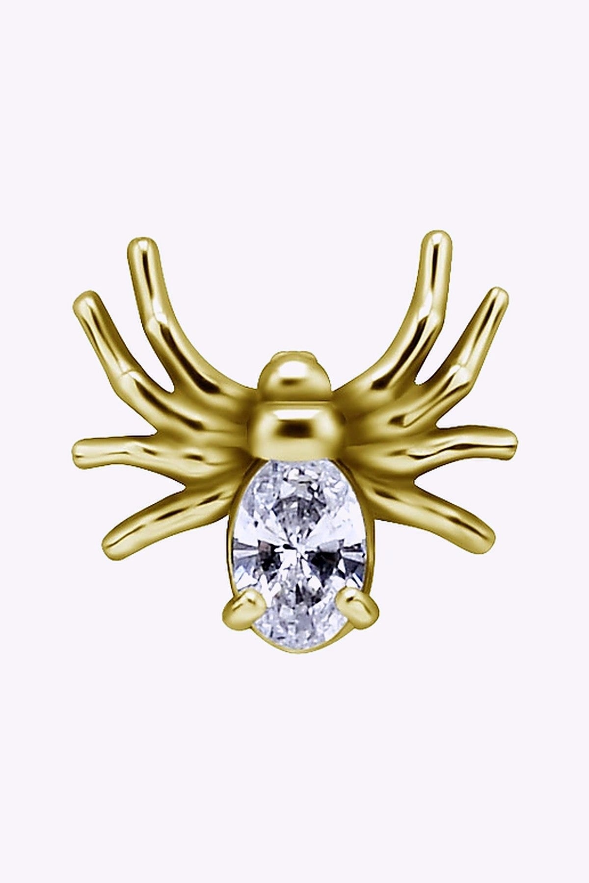 Topp Till Invandigt Gangad Labret Spindel 24K Guld Pvd
