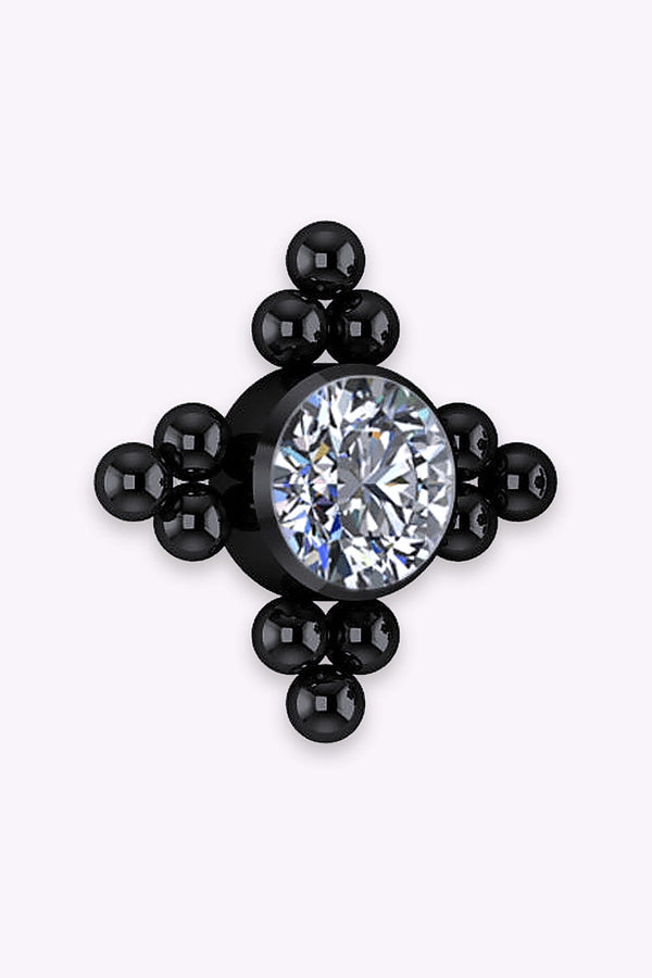 Topp Till Invandigt Gangad Labret Titan Svart Pvd