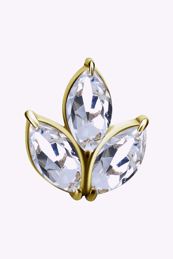 Topp Till Piercingstav 18K Akta Guld Blomblad