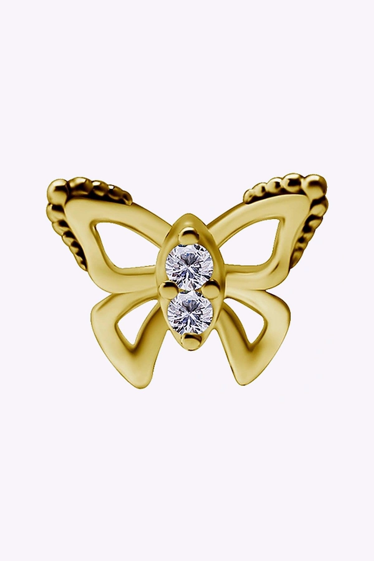 Topp Till Piercingstav 18K Akta Guld Fjaril